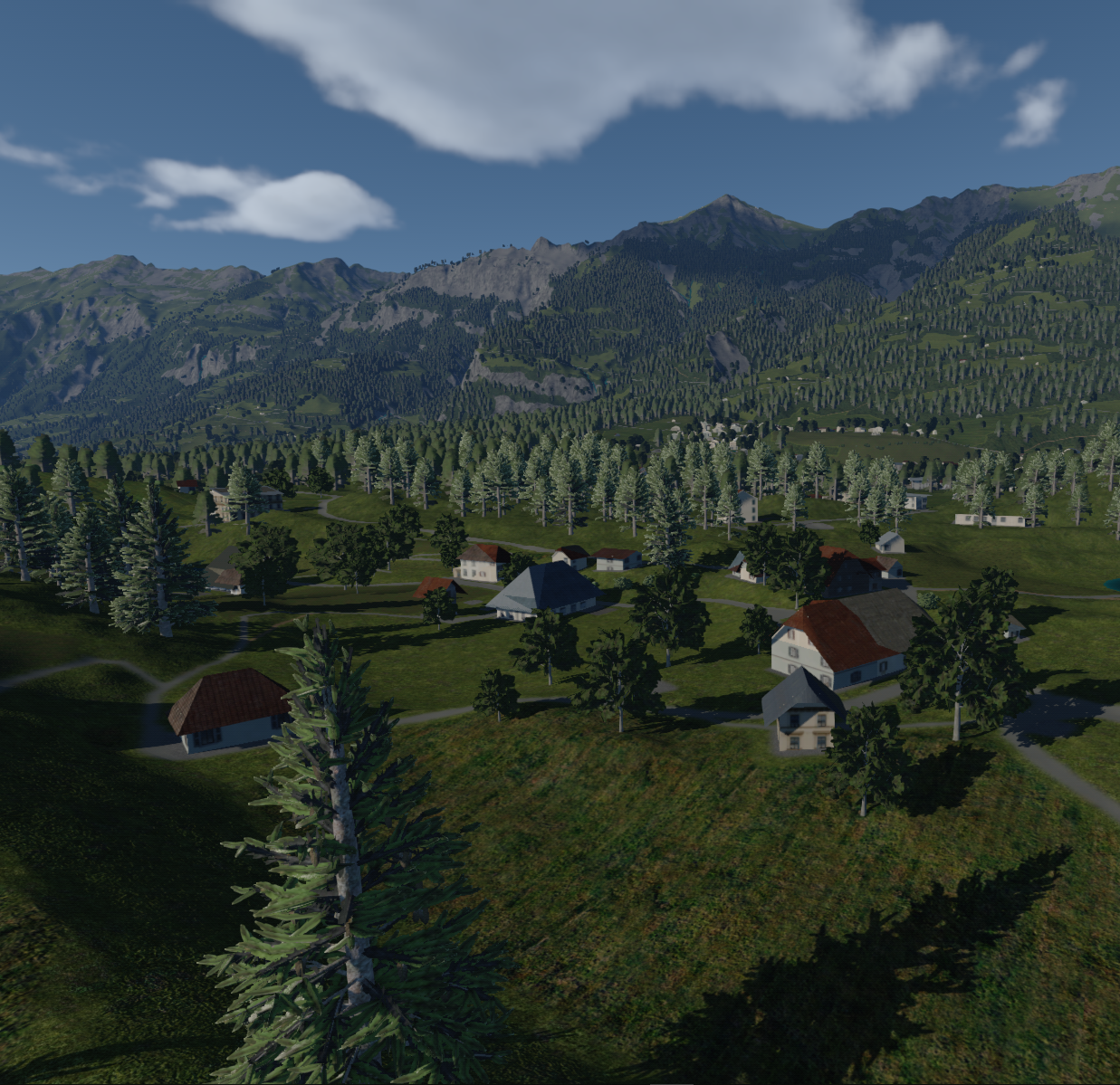 <p>Terrains are highly populated with vegetation, allowing the user to train in a highly realistic virtual environment.</p>
